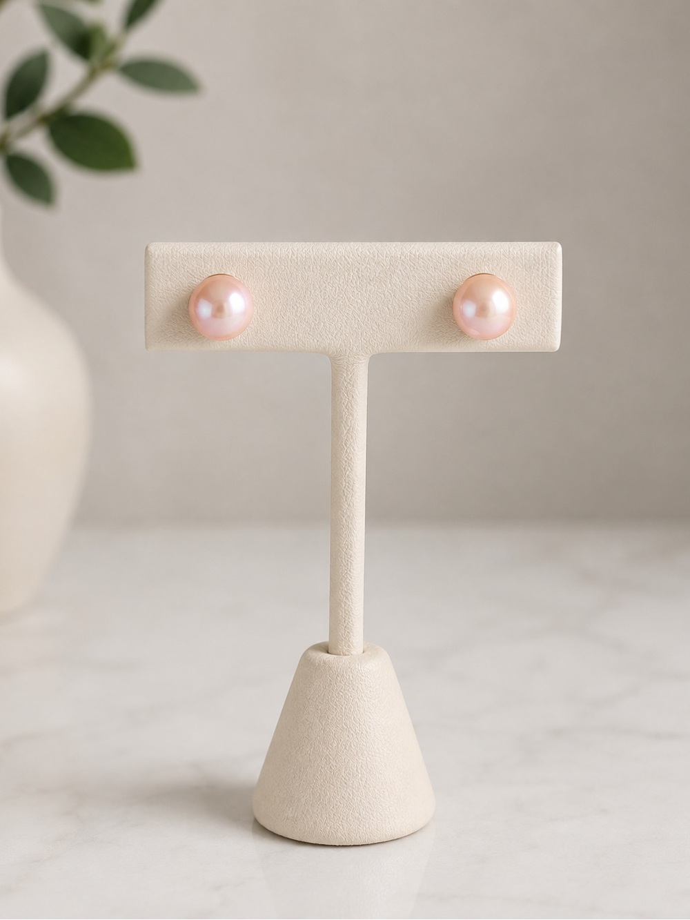 R.H. Macy & Co Classic Pink Cultured Fresh Water Pearl Stud Earrings